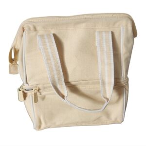Thirty One Butter Yellow Double Compartment Cotton‎ Canvas Lunch Tote